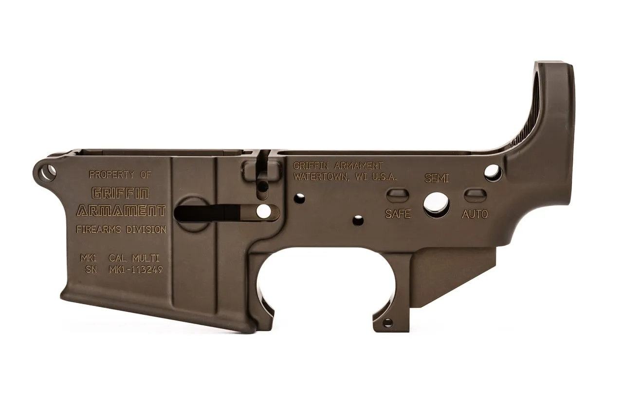 Griffin Armament MK1 Stripped Lower Receiver Terra Brown