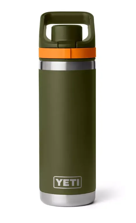 Yeti Rambler 18 oz Bottle Flip Chug Cap, Olive/King Crab Orange - 21071508518