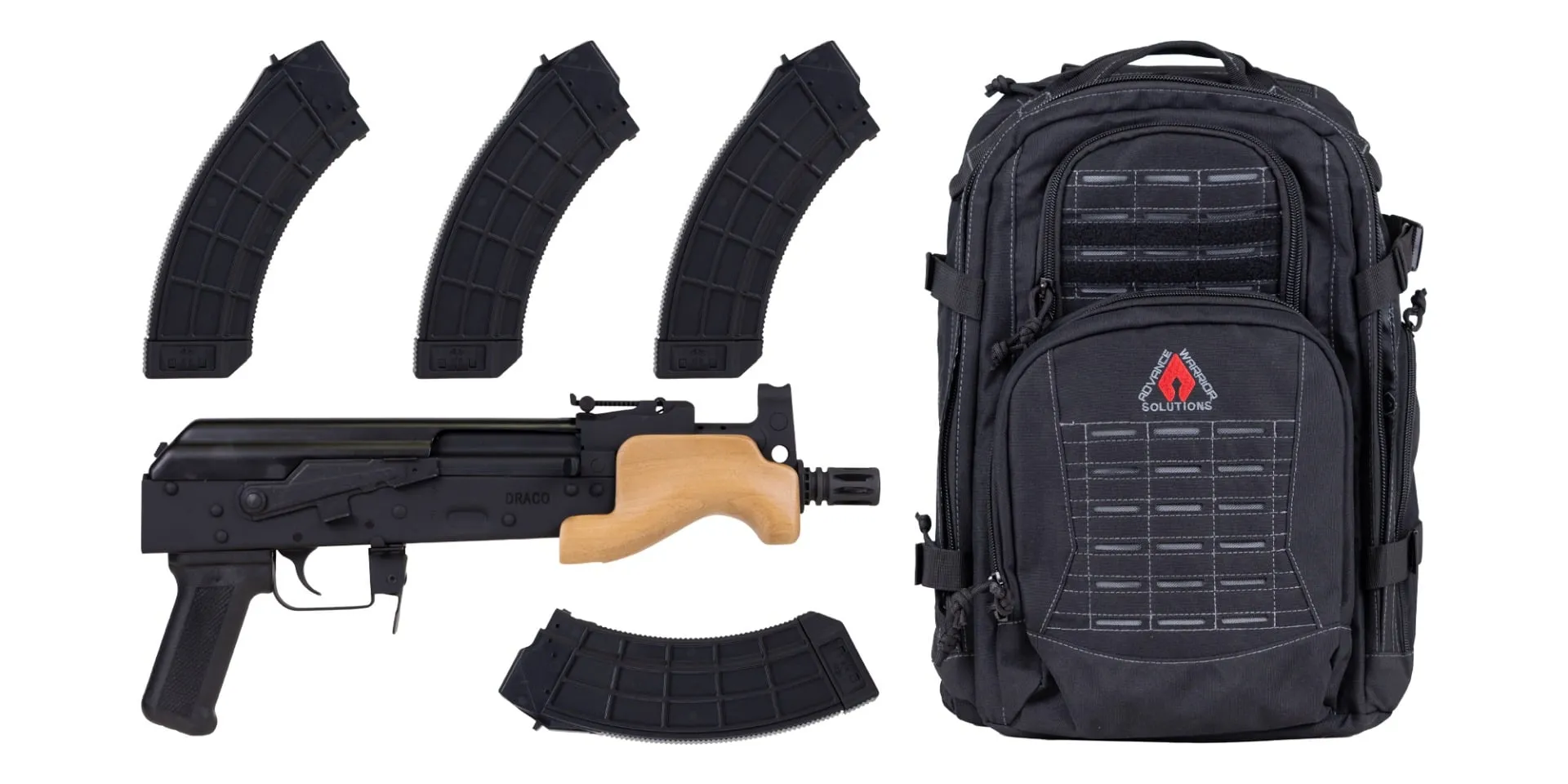 Century Arms VSKA Micro Draco 7.62 X 39 6.25 Barrel 30-Rounds w/ 4 Mags AWS Backpack