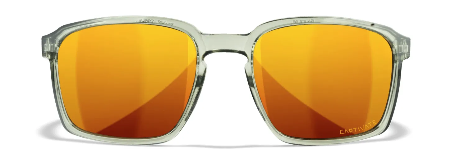 Wiley X Alfa Gloss Crystal Light Olive Bronze Mirror Sunglasses M/L