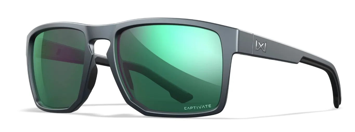 Wiley X Founder Captivate Graphite Green Mirror Lens Polarized Sunglasses