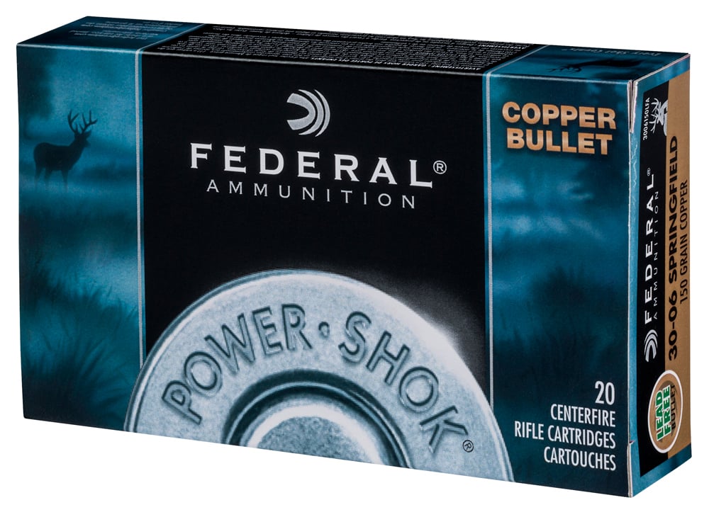 Federal Power-Shok 130 gr Copper Hollow Point .270 Win Ammo, 20/box - 270130LFA