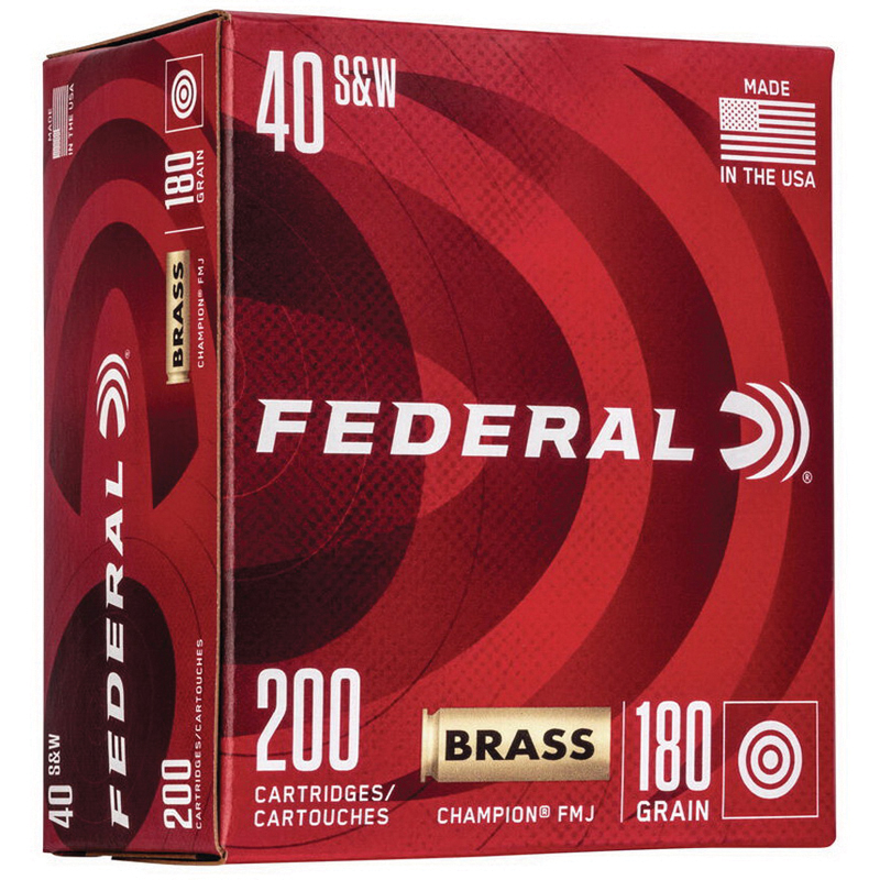 Federal Champion Training 180 gr FMJ .40 S&W Ammo, 200/pack - WM52232
