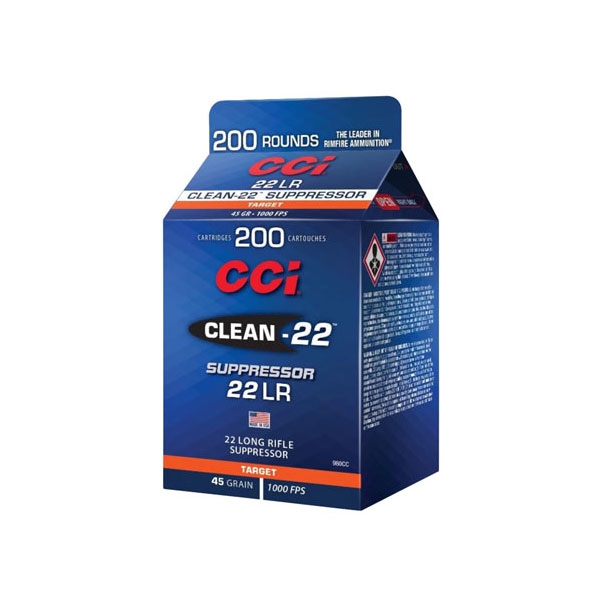 CCI Clean 22 .22 LR 45 gr LRN 200 Rounds Ammunition - 980CC
