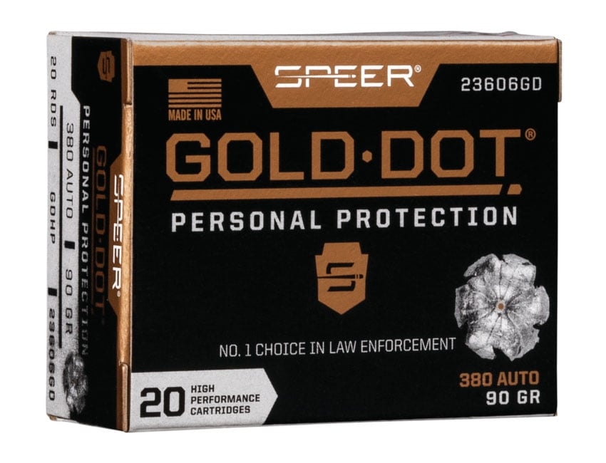 Speer Gold Dot .380 ACP 90 gr GDHP 20 Rounds Ammunition - 23606GD