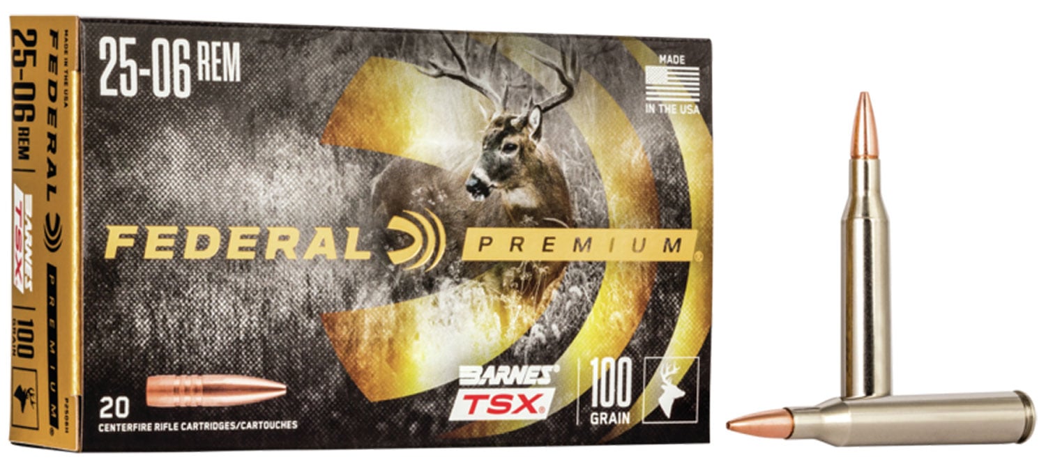 Federal Premium Barnes TSX 100 gr Triple-Shock X .25-06 Rem Ammo, 20/box - P2506H
