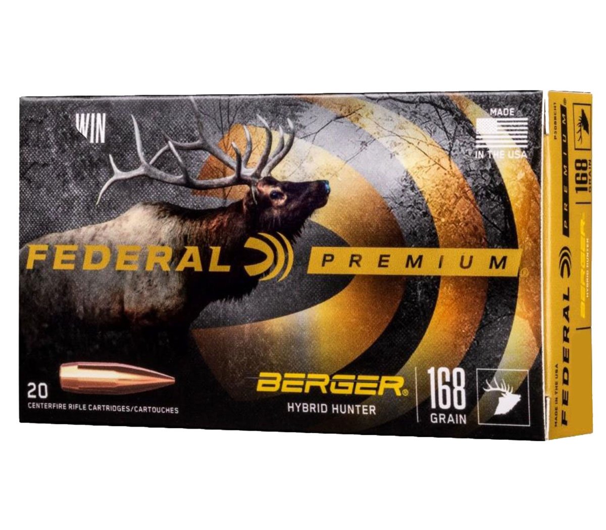 Federal Premium Hunter 168 gr Berger Hybrid .280 Ackley Improved Ammo, 20/box - P280IBCH1