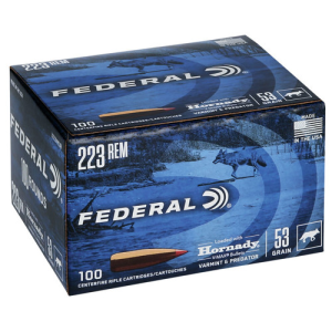 FEDERAL AMMO Varmint 223 Rem 53gr Hornady V-Max Ammunition | 100 Rounds