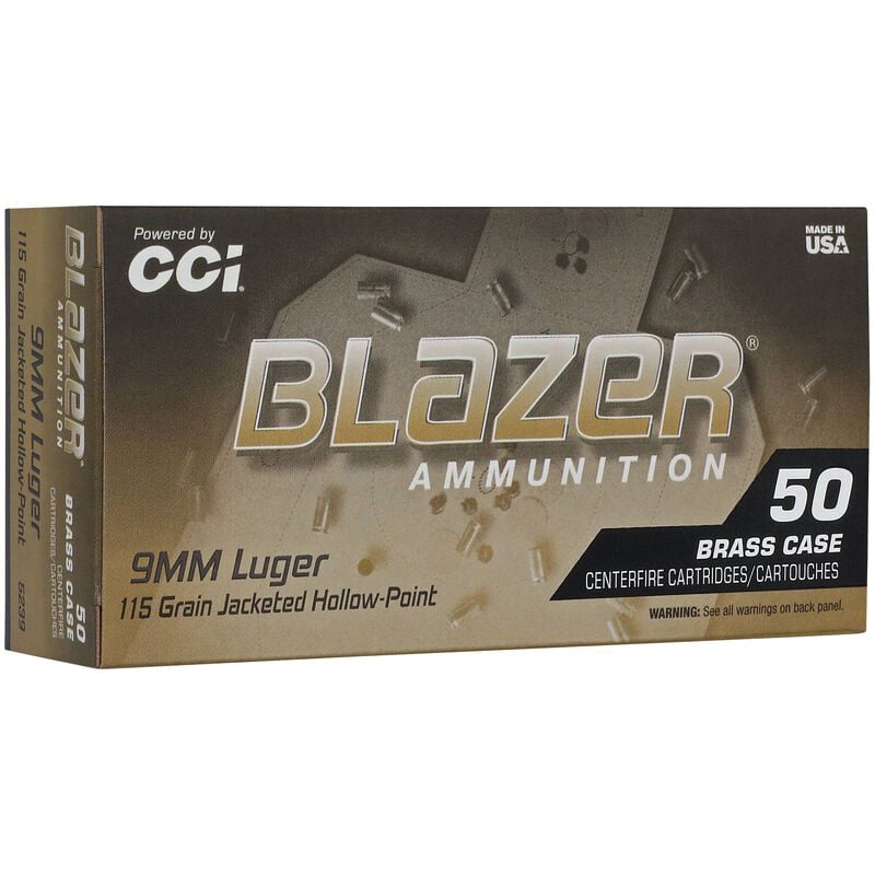 CCI Blazer Brass 9mm 115 gr JHP 50rds