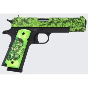 IVER JOHNSON 1911A1 Eagle LR 45 ACP 5" 8rd Pistol - Black & Green Zombie Edition