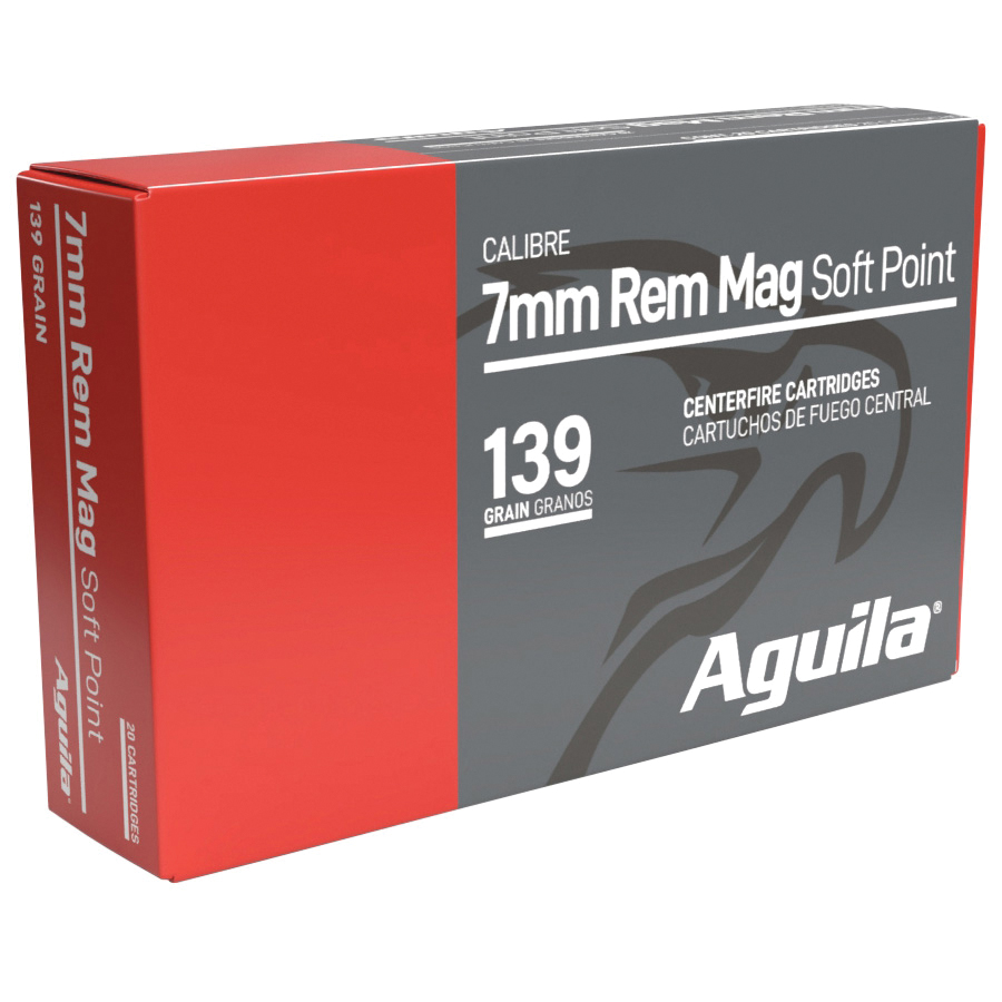 Aguila 7mm Remington Magnum 139 gr BTSP 20rds Rifle Ammo for Long-Range Accuracy - 80591AG