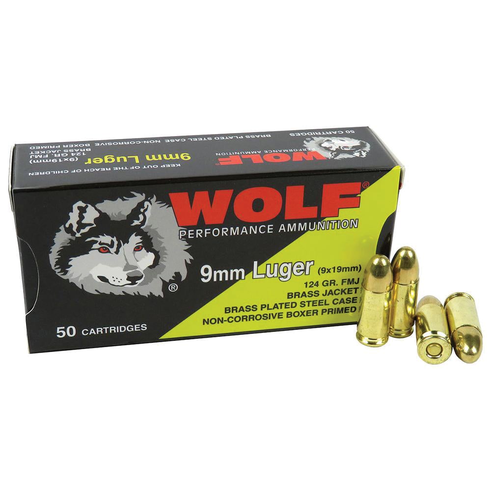 Wolf Performance 9mm 124 gr FMJ 50rds