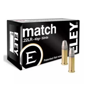ELEY AMMUNITIONS Match 22LR 40Gr Flat Nose Ammunition | 50 Round