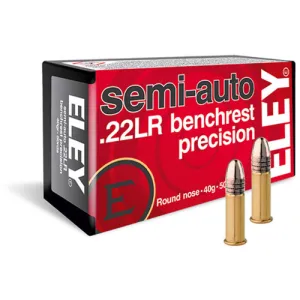 ELEY AMMUNITION Benchrest Precision 22LR 40 Grain Round Nose Ammunition | 50 Round