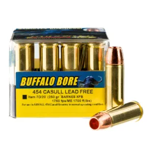 BUFFALO BORE 454 Casull 250Gr Barnes XPB 1750FPS 20rd