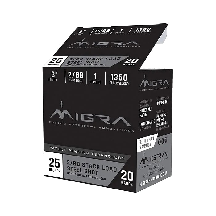 Migra Ammunition 20 Gauge 3" #4/6/BB 1 Ounce 25rds