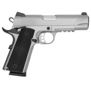 TISAS (SDS Imports) 1911 SS45R Carry 45ACP 4.25" 8rd Pistol - Stainless w/ Black Rubber Grips