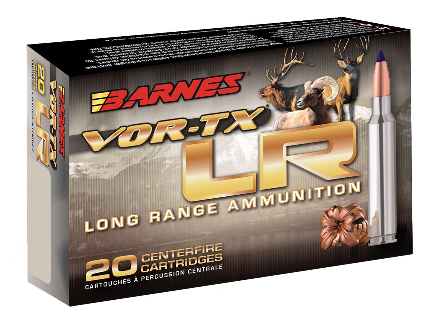 Barnes Bullets VOR-TX LR 145 gr LRX Boat Tail 7mm RUM Ammo, 20/box - 28985