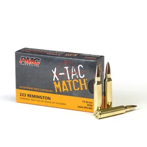PMC X-TAC Match 223 REM 77gr Open-Tip Ammunition | 20 Rounds