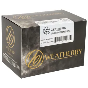 WEATHERBY Unprimed Cases 280 Ackley Rifle Brass 50rd