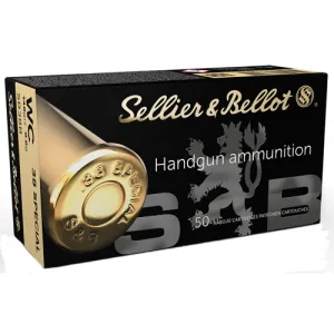SELLIER BELLOT SB38B Handgun 38 Special 148 gr Wadcutter Ammunition | 50 Rounds