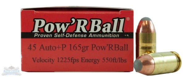 Glaser Pow'rBall 45 Auto/ACP+P 165gr Ammunition 20rds - PB45165/20