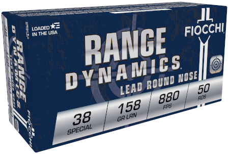 Fiocchi Shooting Dynamics 158 gr Lead Round Nose .38 Spl Ammo, 50/box - 38C