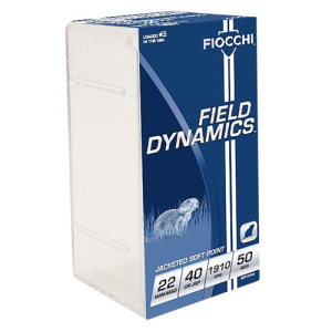 FIOCCHI cvField Dynamics Performance 22 WMR 40 gr Jacketed Soft Point Ammunition | 50 Rounds