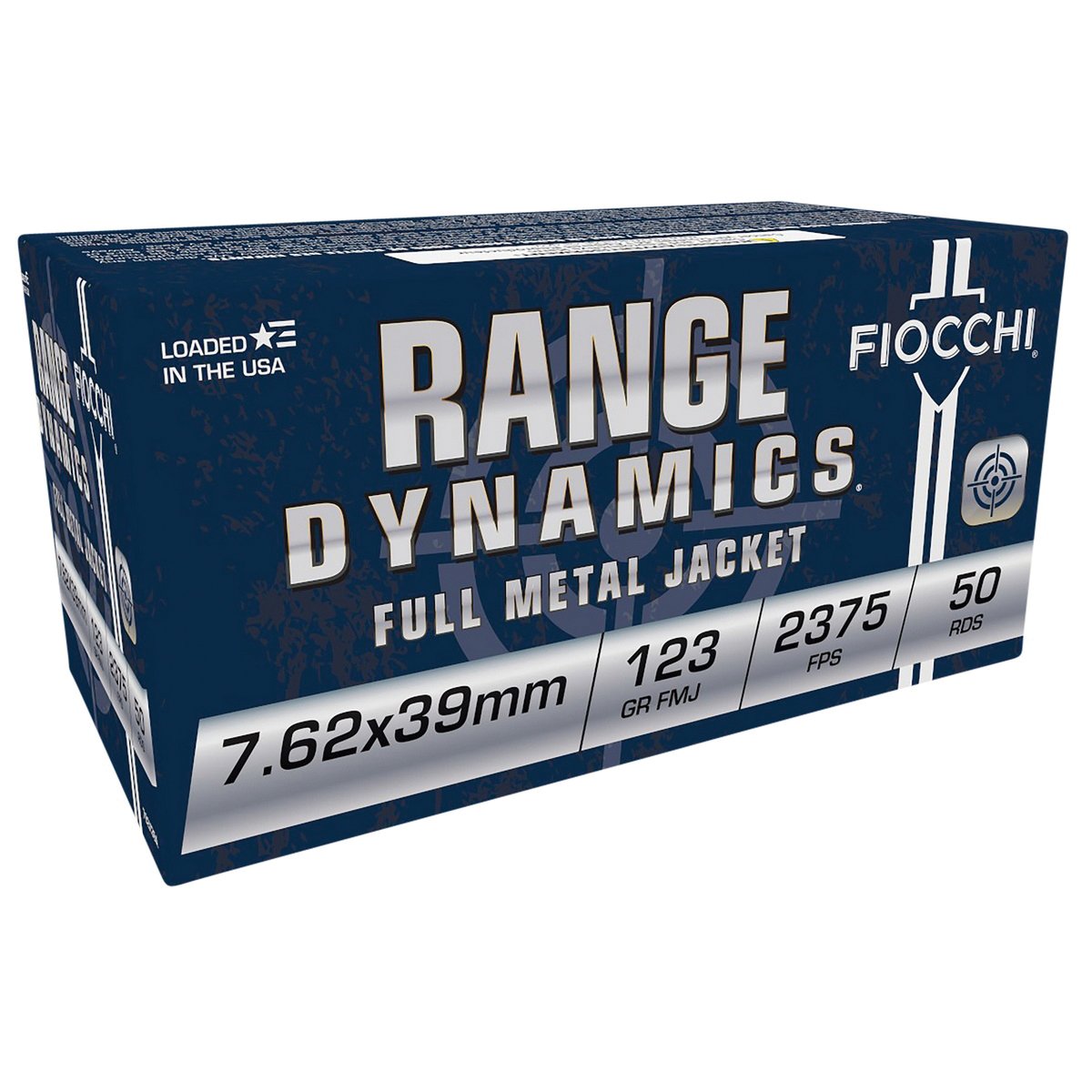 Fiocchi Range Dynamics 7.62x39mm 123 gr FMJ 50rds Rifle Ammo for Training and Practice - 762SX39A