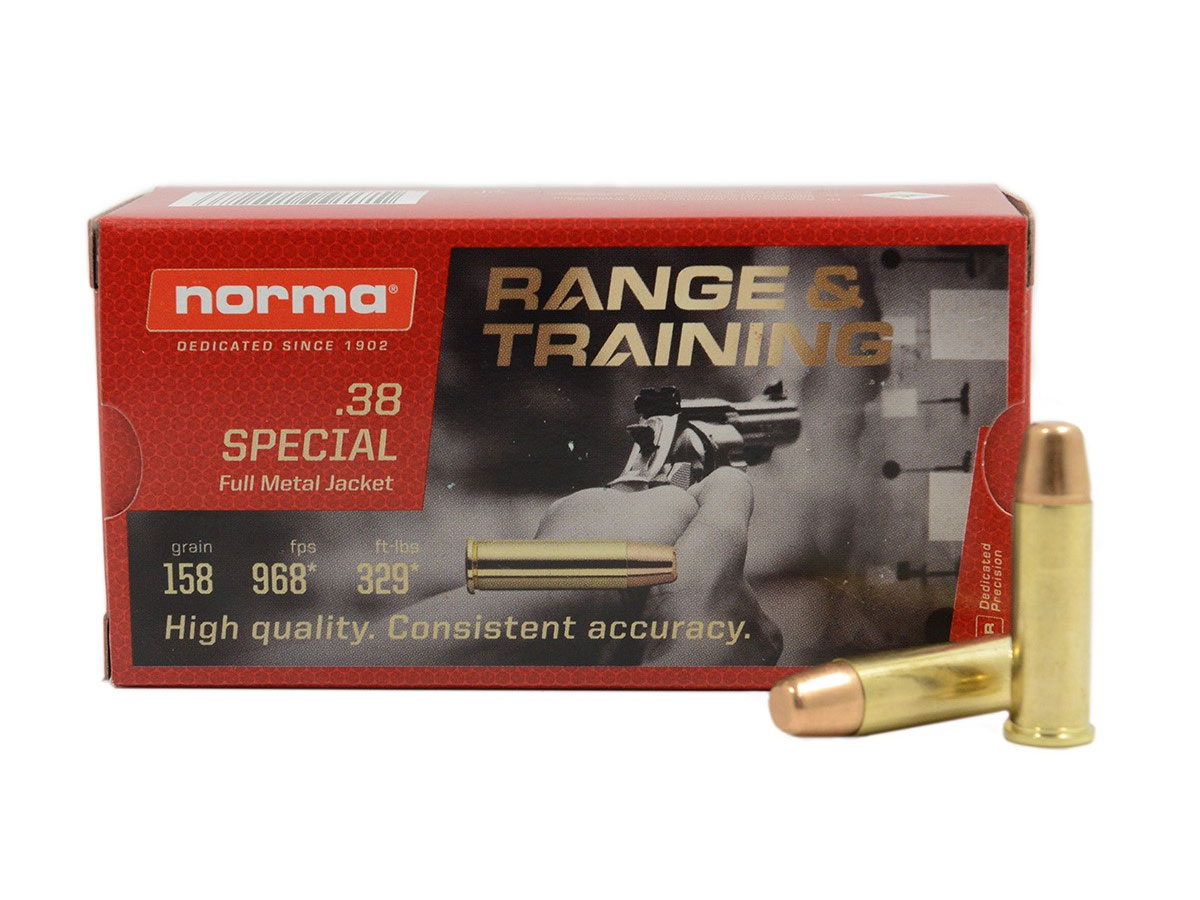 Norma Target 158 gr FMJ .38 Special Ammunition 50 Rounds - 620540050