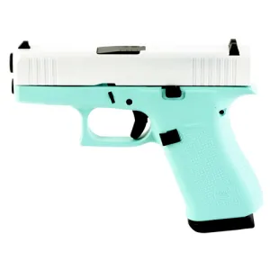 GLOCK G43X 9mm 3.41" 10rd Pistol | Skydas Robin's Egg Blue w/ Pearl White Slide