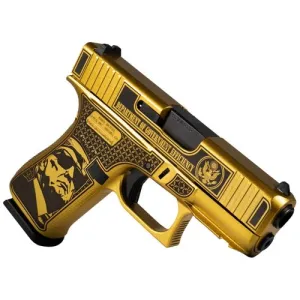 GLOCK G43X D.O.G.E. 9mm 3.41" 10rd - Gold w/ Trump Grips