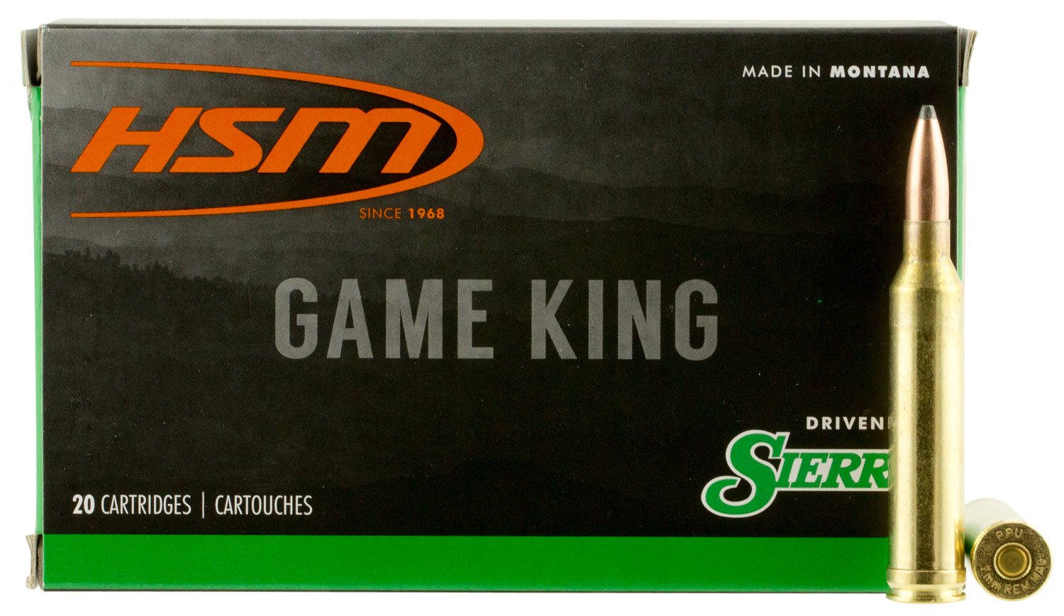 HSM Ammunition Game King 160 gr Spitzer Boat Tail 7mm Rem Mag Ammo, 20/box - HSM-7mmMAG-6-N