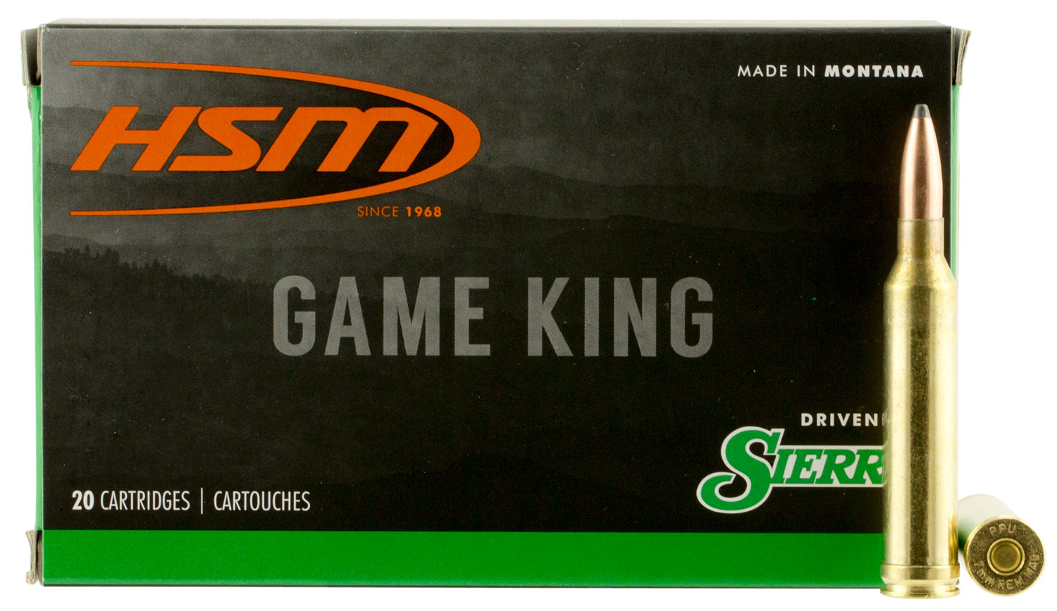 HSM Ammunition Game King 175 gr Spitzer Boat Tail 7mm Rem Mag Ammo, 20/box - HSM-7mmMAG-23-N
