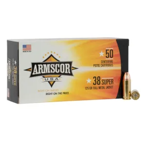 ARMSCOR 38 Super 125gr Full Metal Jacket Ammunition | 50 Rounds