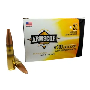 ARMSCOR 300 AAC Blackout 220gr Hollow Point Boat Tail Ammunition | 20 Rounds