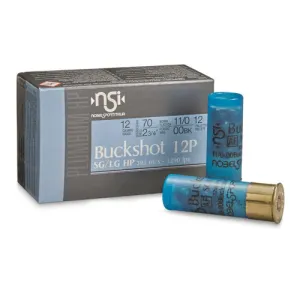 NOBEL AMMO 12Ga 2 3/4" 00 Buckshot 12 Pellets 10rd