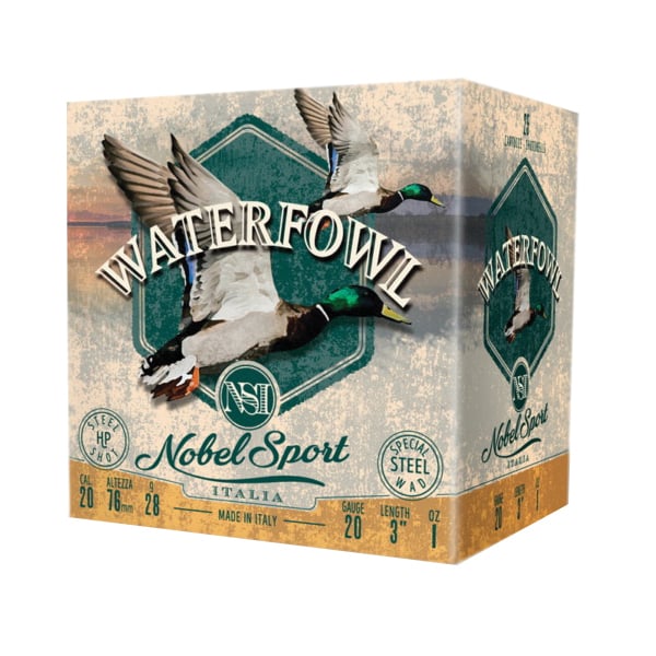 Nobel Sport Steel Waterfowl 20 20 Gauge 3" #4 1 Ounce 25rds