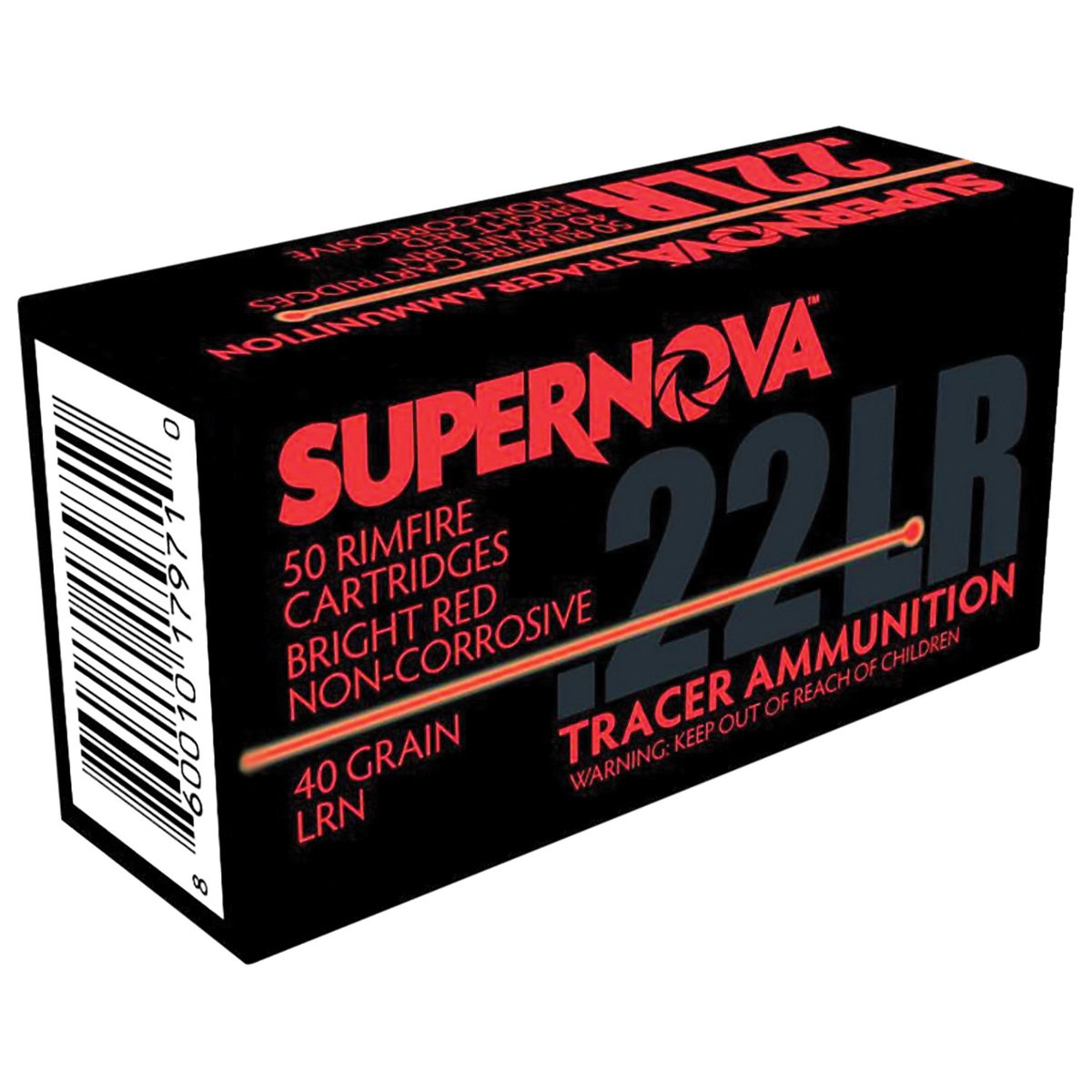 Supernova Tracers .22LR 40 gr LRN 50rds Rimfire Ammo for Enhanced Visibility and Accuracy in Plinking and Target Practice - PMSN22LRR