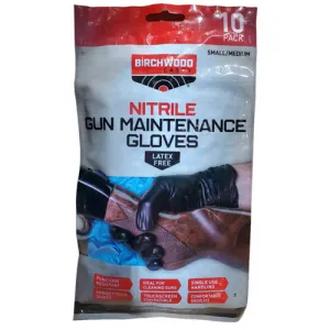Birchwood Casey Nitrile Gun Maintenance Gloves Sm/Med 10-Pack