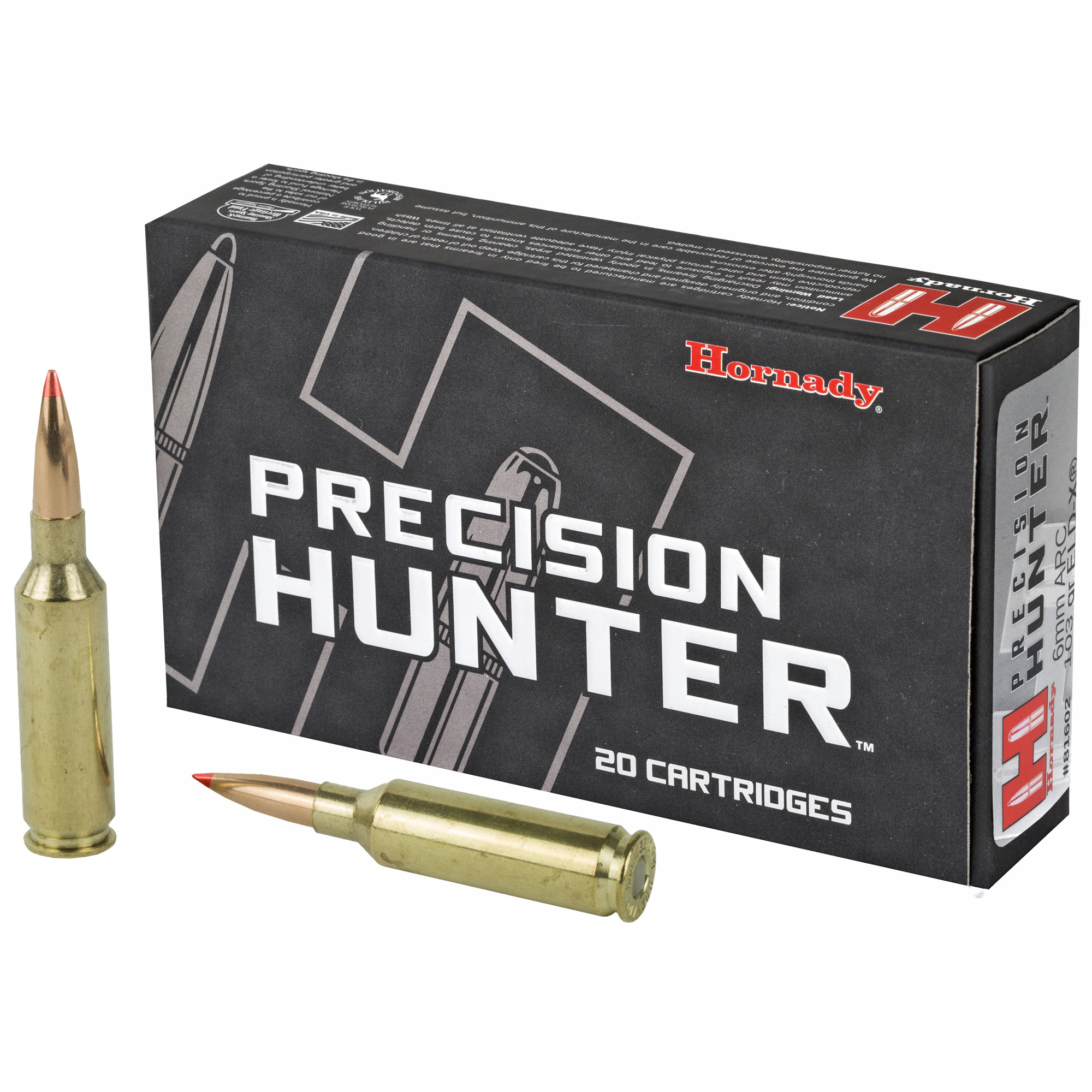 Hornady Precision Hunter 6mm ARC Ammunition, 20 Rounds ELD-X 103Gr - 81602