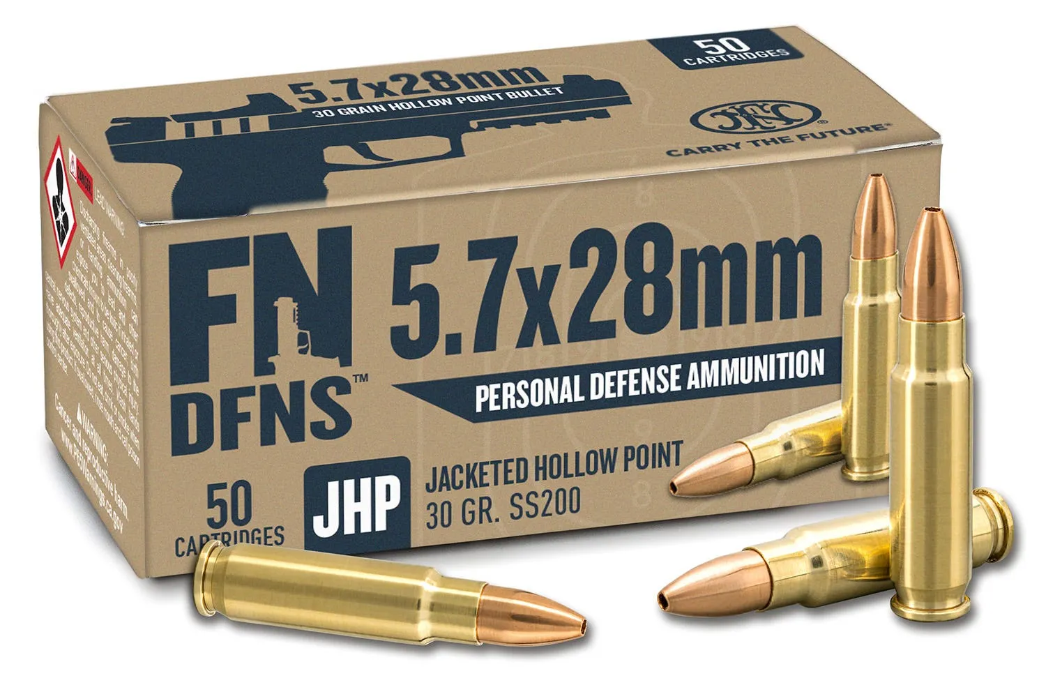 FN DFNS Brass 5.7 X 28 30 Grain 50-Rounds JHP