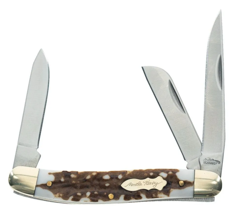Uncle Henry Next Gen 897UH Premium Stockman Brown/White 2.67 Folder Blade