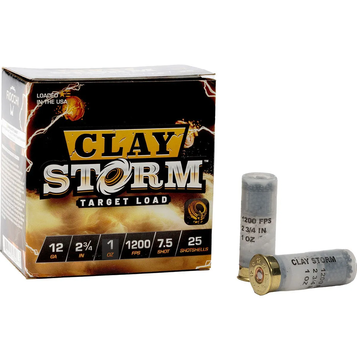 Fiocchi Clay Storm 12 GA-2.75 #7.5 Shot 1 oz 25-Rounds