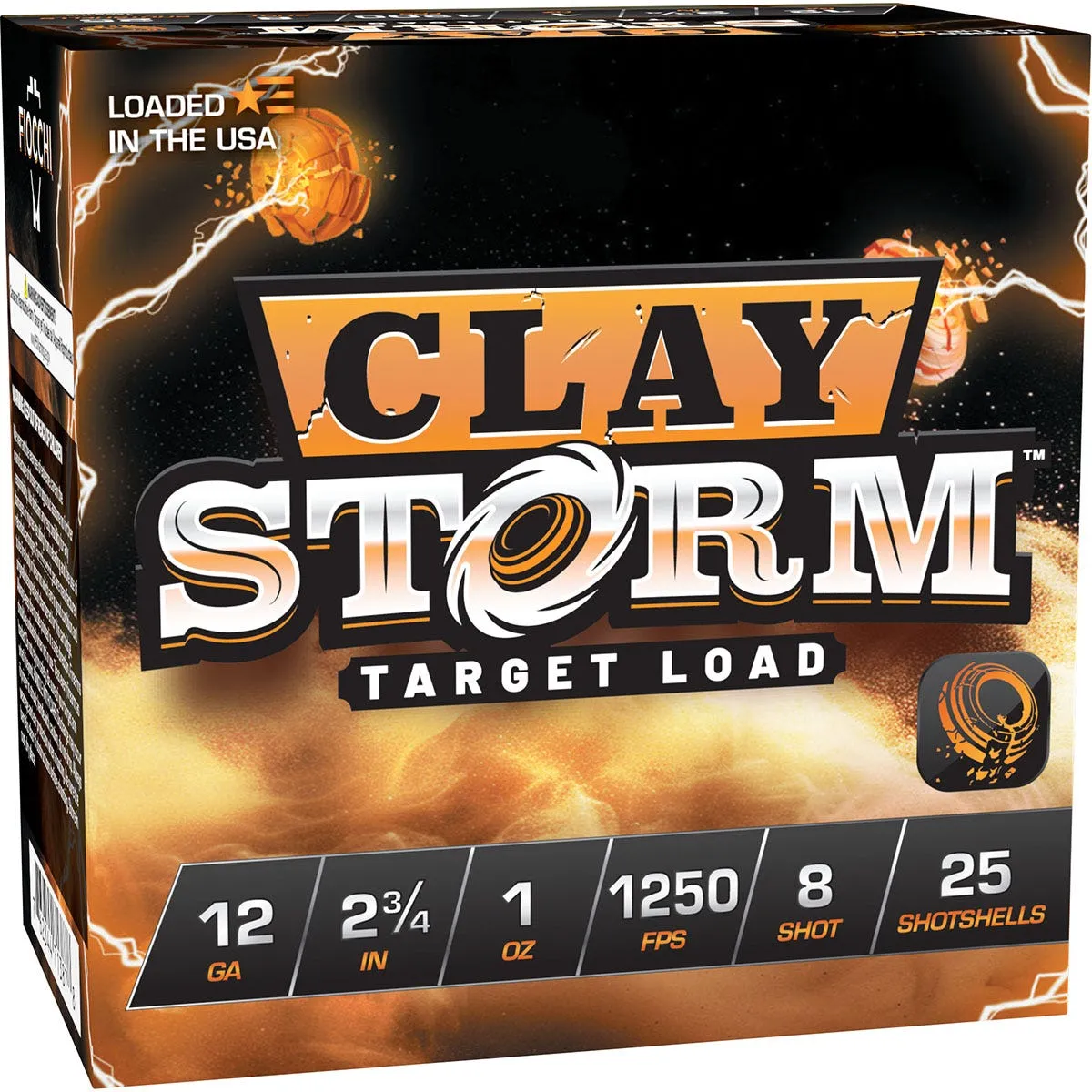 Fiocchi Clay Storm 12 GA-2.75 #8 Shot 1 oz 25-Rounds