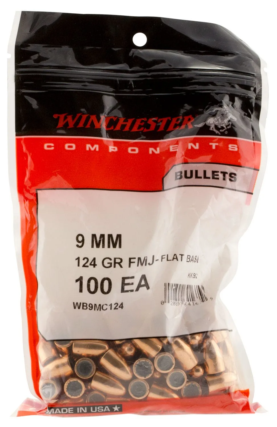 Winchester Centerfire Handgun Reloading 9mm 100-Rounds per Box Full Metal Jacket 124 Grain