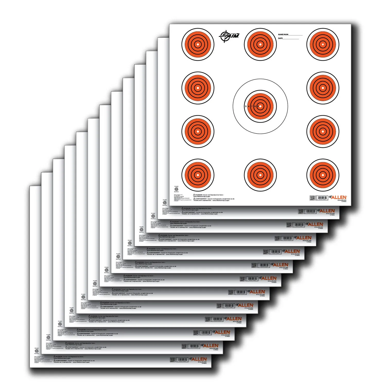 Allen EZ Aim Paper 12X12 11 Targets 13 Pack