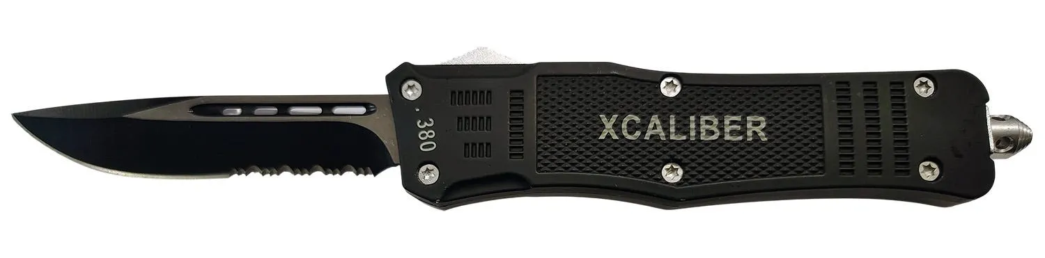 Xcaliber Knife Company 380 ACP OTF Knife 3.8 Part Serrated 440C Blade