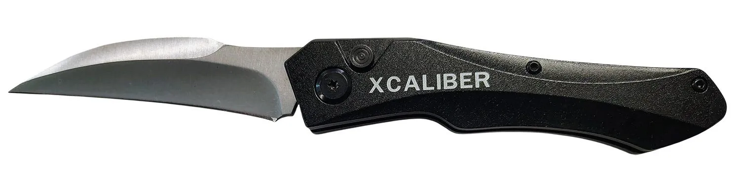 Xcaliber Knife Company Switch Blade Automatic Knife - 3.25 Plain Edge Sheepsfoot D2 Blade