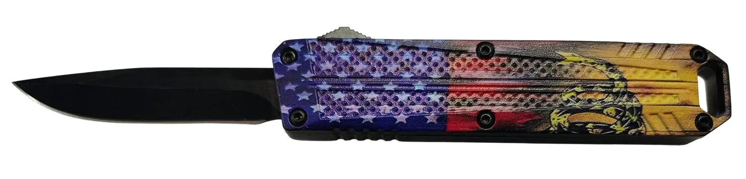 Xcaliber Knife Company Don t Tread on Me OTF Knife 2.75 Plain Edge 440C Blade